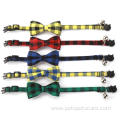 Multicolor Plaid Printing Removable Bow Tie Cat Collar